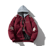 Mens Vintage Jackets Padded Jacket Autumn and Winter Thickened Baseball Jacket Cotton Jacket