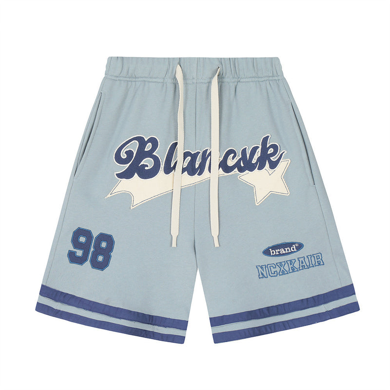 Men Shorts Oversize Embroidered Patch Loose Sports