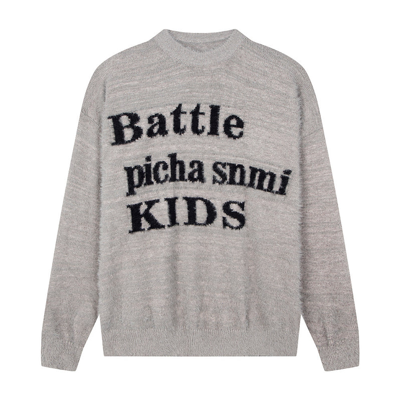 Men Sweater Jacquard and Fleece Lining Sweater