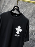 Chh Chrome Hearts T Shirts Embroidered Sanskrit Alphabet Cross Sports Loose Short Sleeve T-Shirt