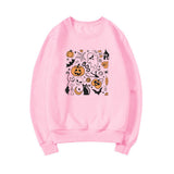 Vintage Halloween Sweatshirt Women Long Sleeve Crewneck Sweatshirt