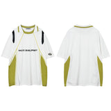 Men T-shirt Color Contrast Patchwork Soccer Uniform
