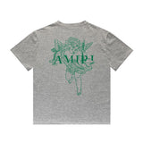 Amiri T Shirt Angel Sketch Printed Casual Hip Hop Short Sleeve T-shirt