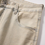 Men Jeans Hole Zipper Slit