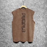 Purple Brand Distressed Tank T Shirts Distressed Sleeveless T-shirt Vest