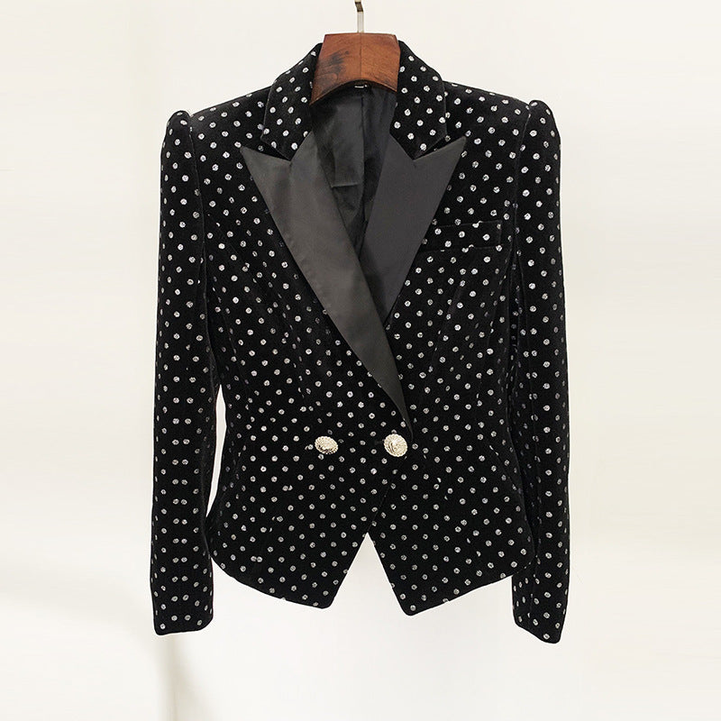 Women Haute Couture Jacket Fashion Slim Velvet