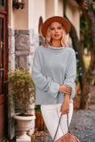 Women Pullover Sweater Fashion High Collar Pullover Knitted Sweater