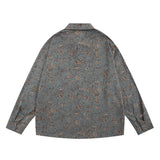 Men Long Sleeved T Shirt Men's Loose Casual Retro Spring and Autumn Lapel Long Sleeve Shirt
