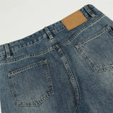 Men Jeans Simple Faded Loose Casual
