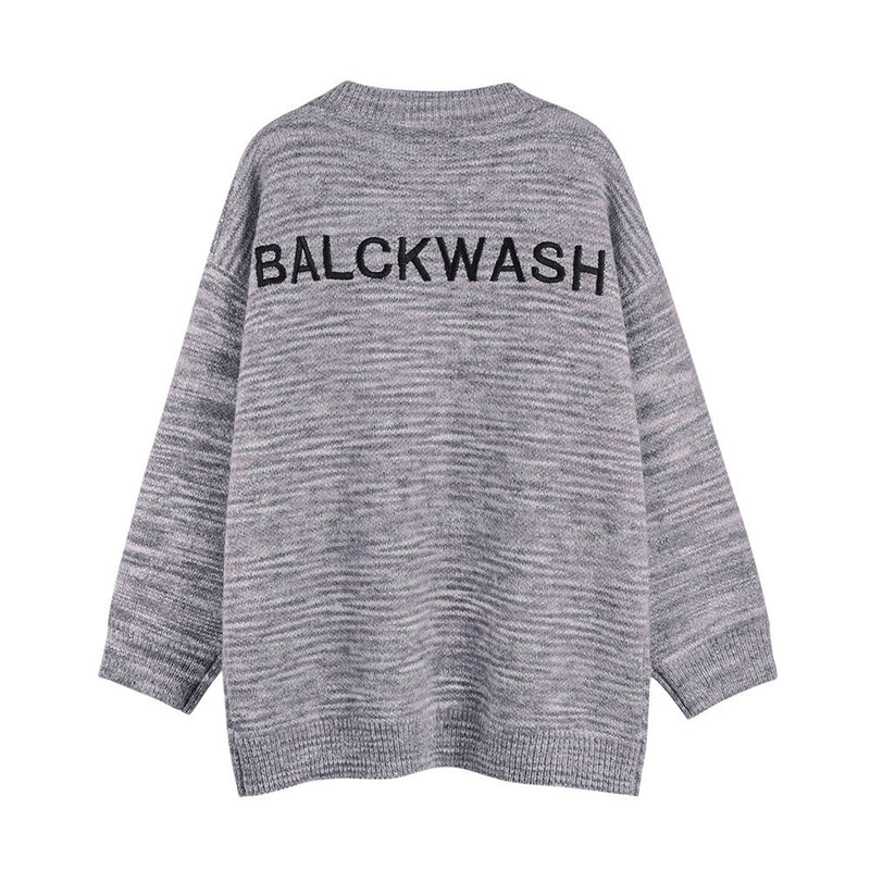 Men Sweater Embroidered Alphabet Knitting Cardigan Men