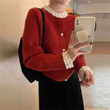 Women Knitted Cardigan Temperament Knitted Lace