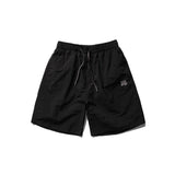 Unisex Shorts Embroidered Khaki Nylon Loose