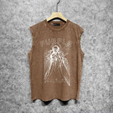 Purple Brand Distressed Tank T Shirts Distressed Sleeveless T-shirt Vest