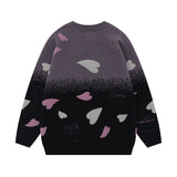 Women Sweater Sweet Cool Love Gradient Jacquard Knitted Sweater