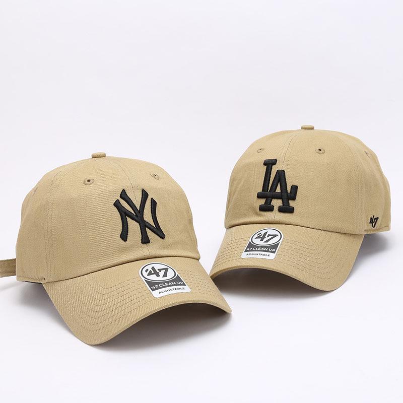 Dodgers and Yankees Baseball Cap 47brand Baseball Cap Female Khaki Casual Embroidered Peaked Cap Cap Male