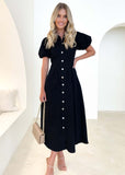 Women Dress Summer Temperament Waist-Controlled Dress
