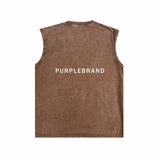 Purple Brand Distressed Tank T Shirts Distressed Sleeveless T-shirt Vest