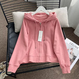 Women Hoodie College Style Casual Exercise Cardigan