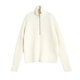 Women Knitted Cardigan Loose Zip Knitted Thickened