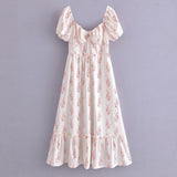 Women Dresses Summer Floral Slim-Fitting Dress