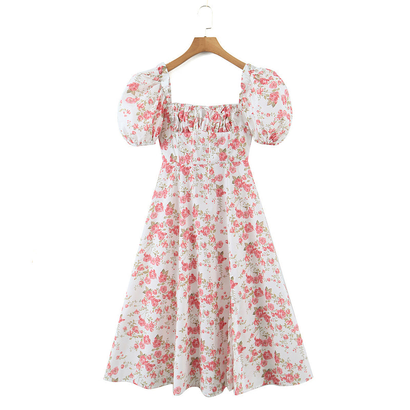 Women Dresses Floral Split Dress Summer