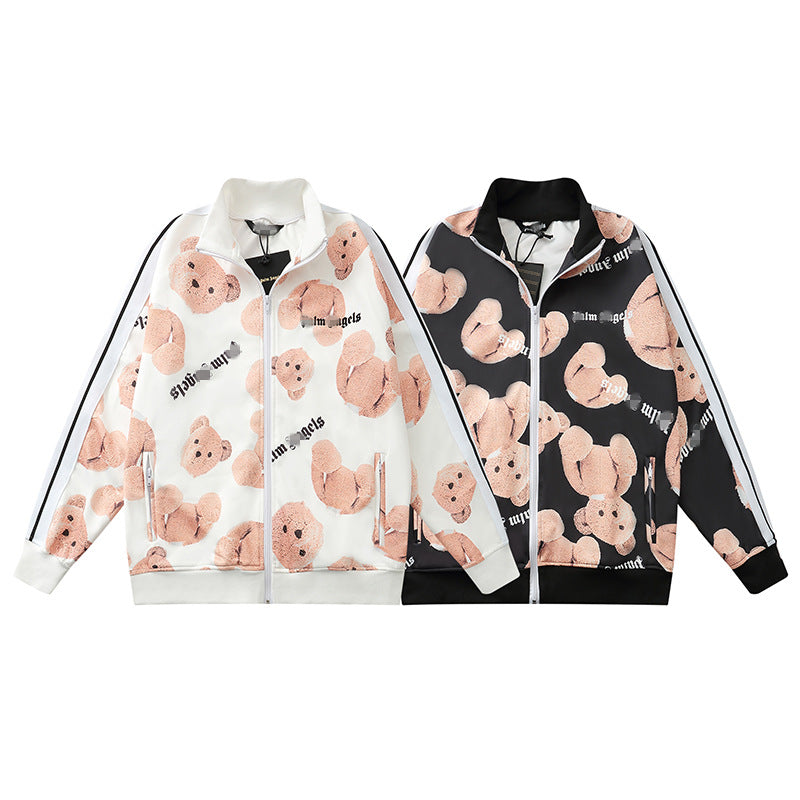 Palm Angels Sweatshirts Printed Men and Women Baggy Coat Campus Retro Sports Casual Jacket