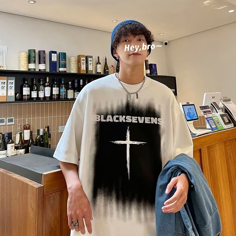 Men T Shirt Cross Summer Heavy