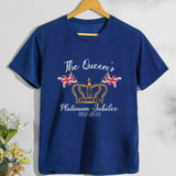 Inspired by Queen's Platinum Jubilee 2022 Elizabeth 70 Years T-shirt Short Sleeve T-shirt plus Size Loose