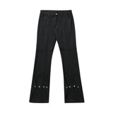 Men Jeans Bell-Bottom Pants Stitching Trousers
