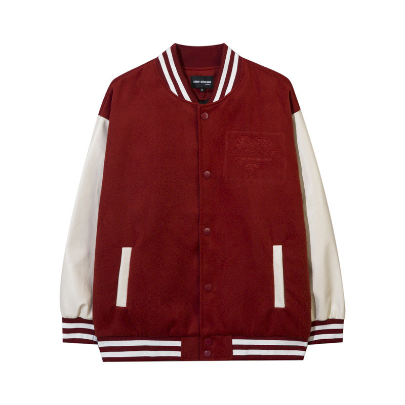 Women Jackets Vintage Foam Baseball Uniform Jacket Loose All-Matching