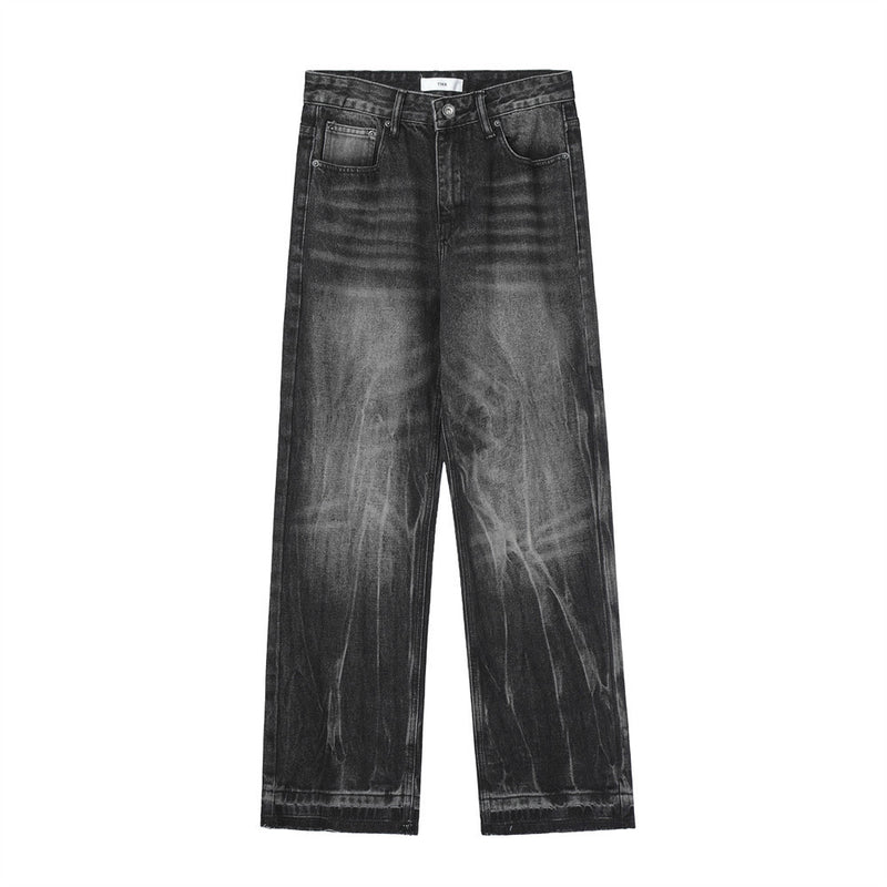 Men Jeans Tie-Dye Distressed Loose Casual