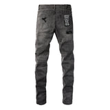 KSUBI Jeans Slim Fit Casual Patchwork Jeans