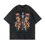 Men T-Shirt Printed Wash round Neck T Retro Short Sleeve T-shirt