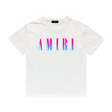 Amiri T Shirt Gradient Letter Flower Casual Short Sleeve T-shirt