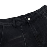 Men Jeans Scrape Hole Multi-Pocket Workwear