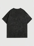 ROMWE Goth Men Mask Print Round Neck Short Sleeve T-Shirt