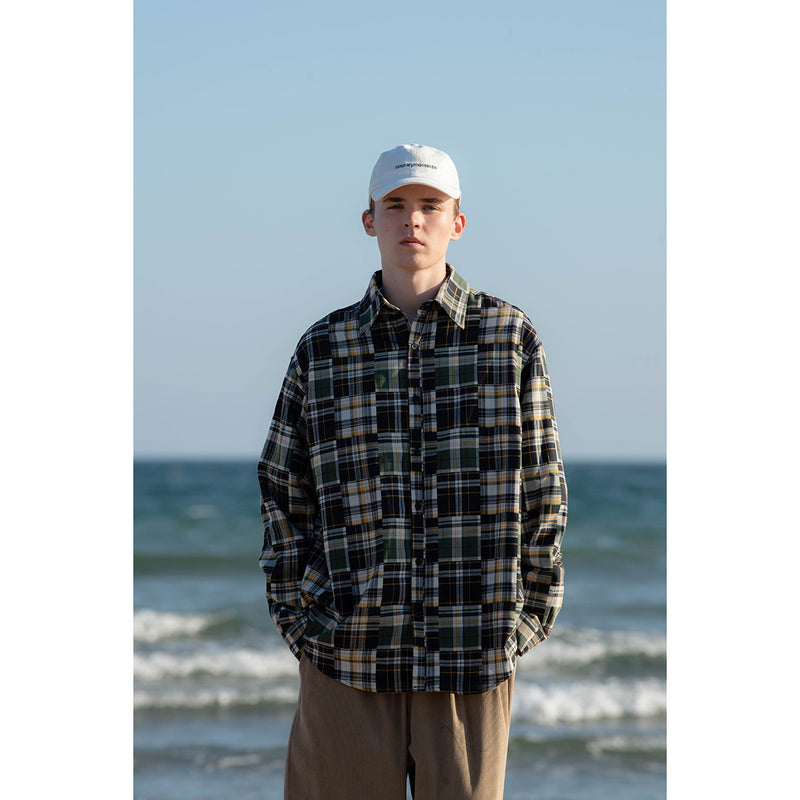 Unisex Shirt Vintage Cityboy Plaid Shirt Loose