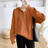 Women Pullover Sweater Loose Retro Knitted Pullover Sweater