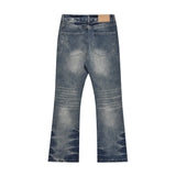 Men Jeans Vintage Indentation Retro Bell-Bottom Pants