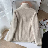 Women Hoodie Polar Fleece Solid Color Leisure Warm