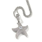 Jewelry with Diamonds Starfish Pendant Twist Chain Pentagram Angel Pieces Spectrum St. Valentine's