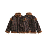 Unisex Coat Cashmere Winter Thickened Plaid
