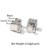 Earrings Hip Hop Zircon Square Earrings rapper