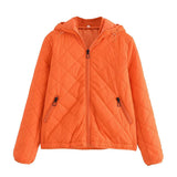 Women Cotton Coat Winter Diamond Lattice Cotton Jacket