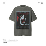 American vintage street T-shirt pure cotton men's and women's summer loose