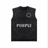 Purple Brand Distressed Tank T Shirts Distressed Sleeveless T-shirt Vest