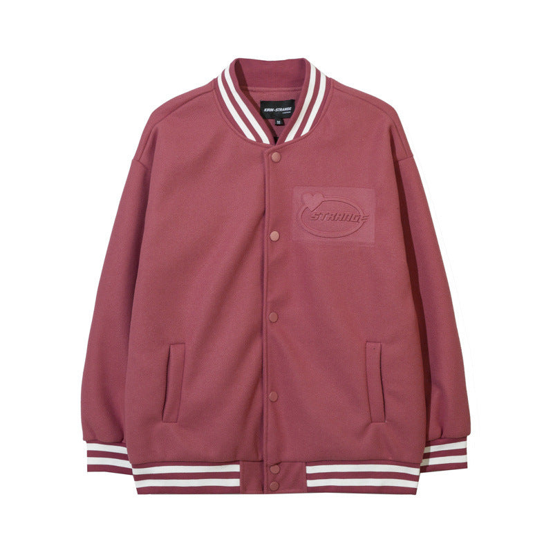 Women Jackets Retro Three-Dimensional Embossed Baseball Uniform All-Matching