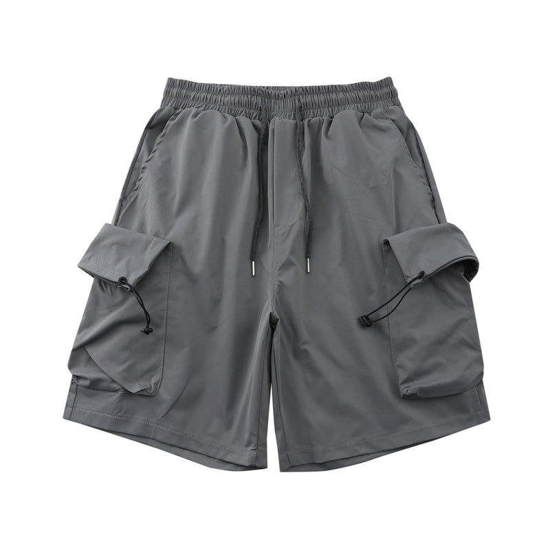 Men Shorts Solid Color Multi-Pocket Workwear Shorts Loose