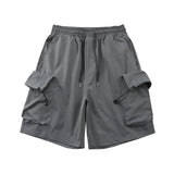 Men Shorts Solid Color Multi-Pocket Workwear Shorts Loose