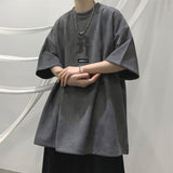Men T Shirt Deerskin Velvet Summer Retro Loose All-Match Casual